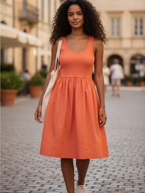 Reitmans Coral Ribbed Tank Dress szie small